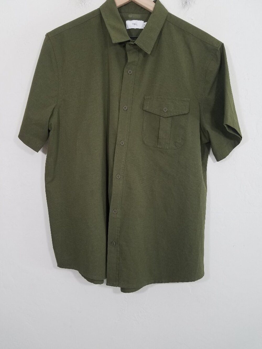 Onia Short Sleeve Button Down Shirt Green Size XL